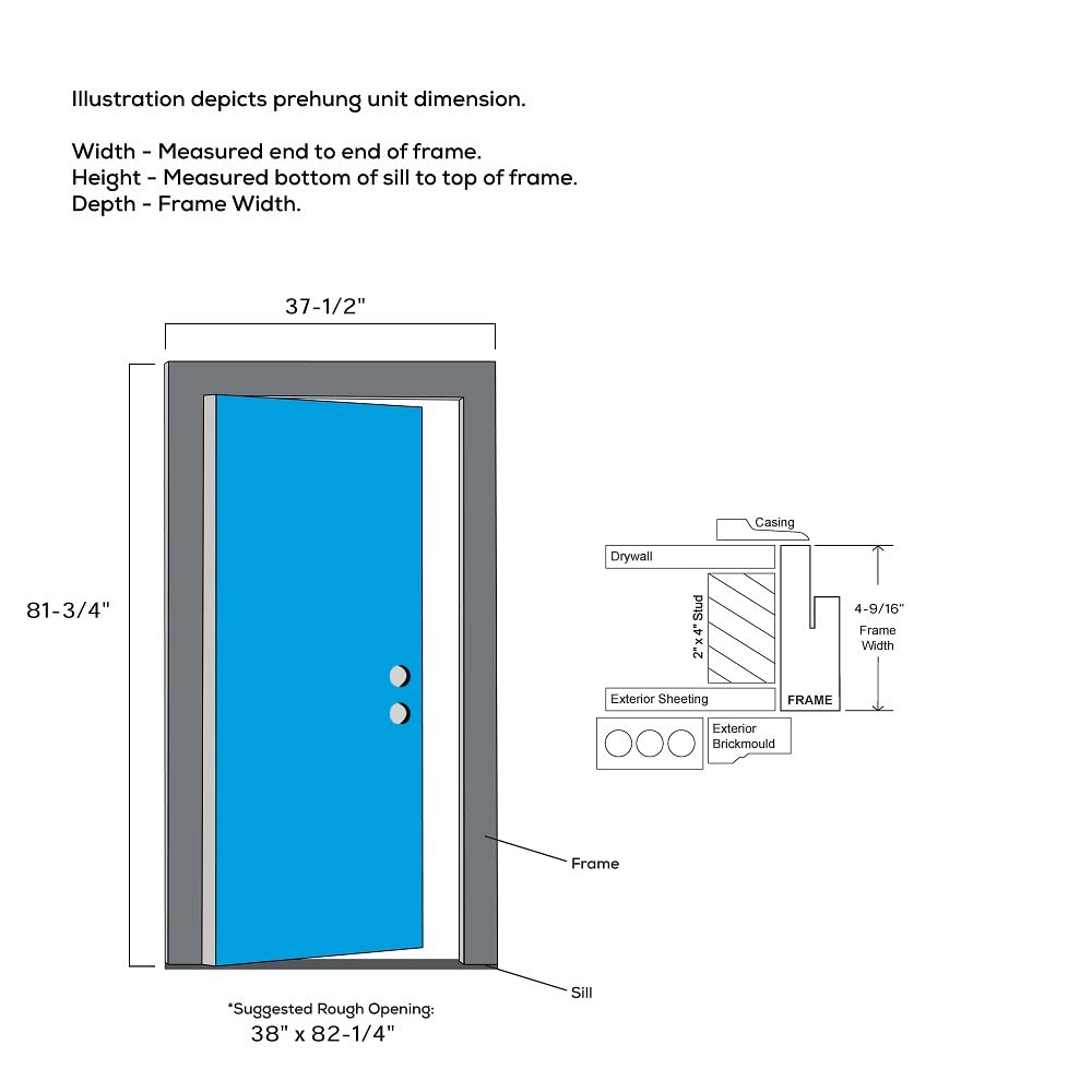 Primed Steel 1/2 Lite Clear Glass Left-Hand Inswing Prehung Front Door 36" x 80" A326