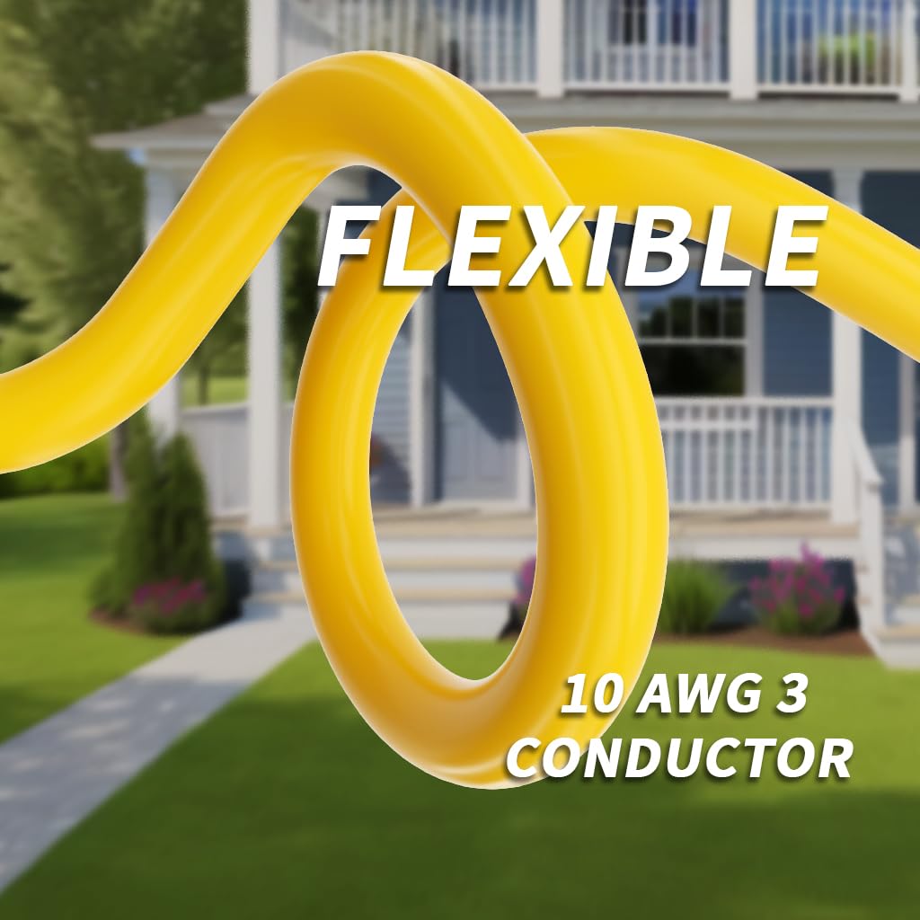 100ft 10 Gauge Waterproof Outdoor Extension Cord Yellow Z949446