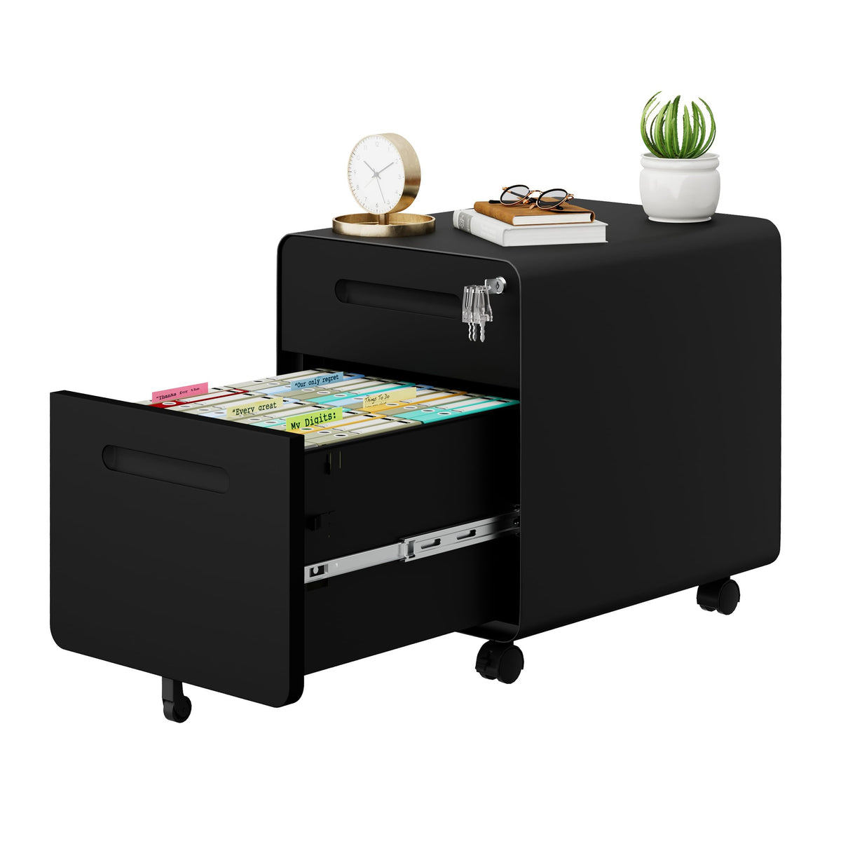 2 Drawer Mobile File Cabinet with Lock R82265
