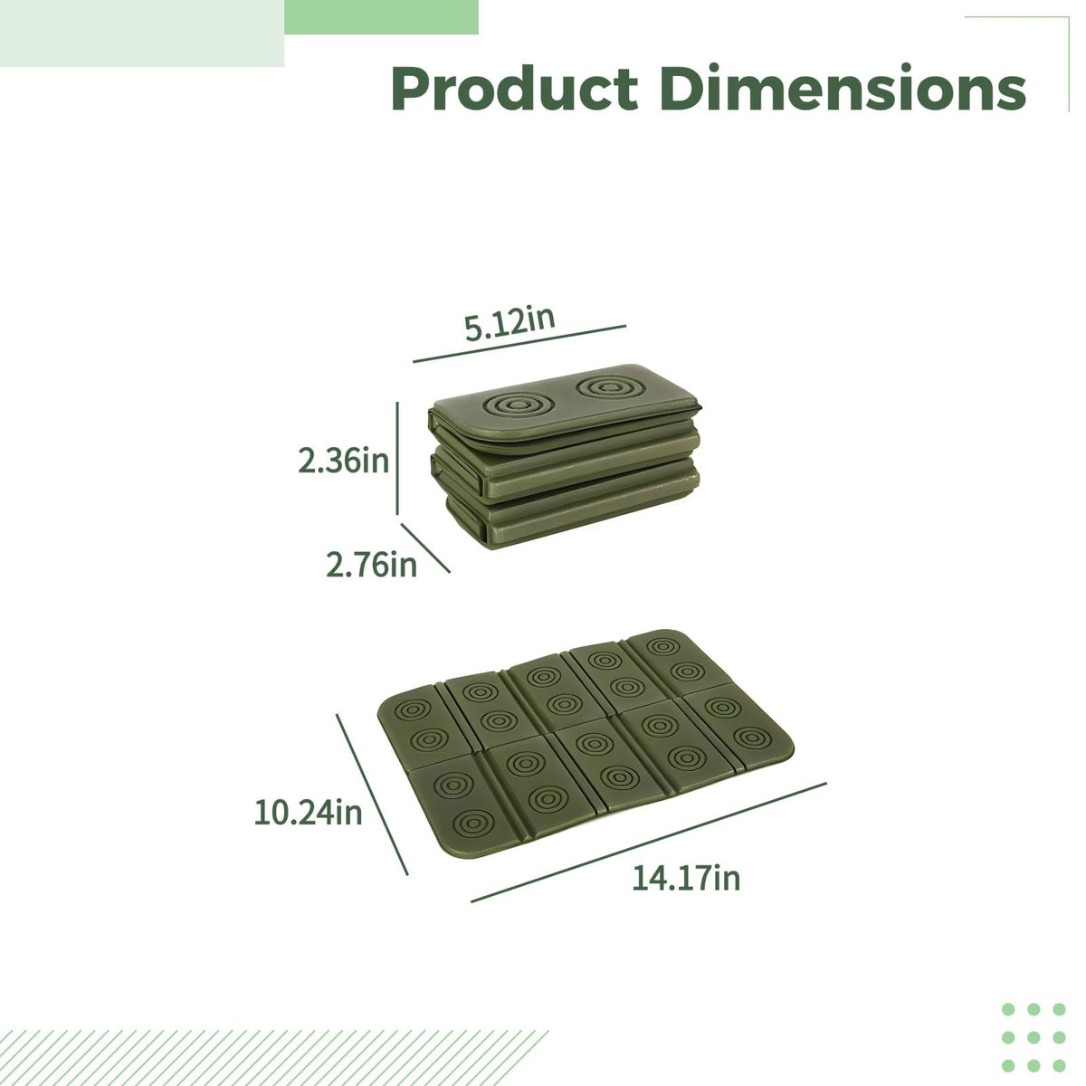 2 Pcs Waterproof Folding Foam Seat Cushion K615693