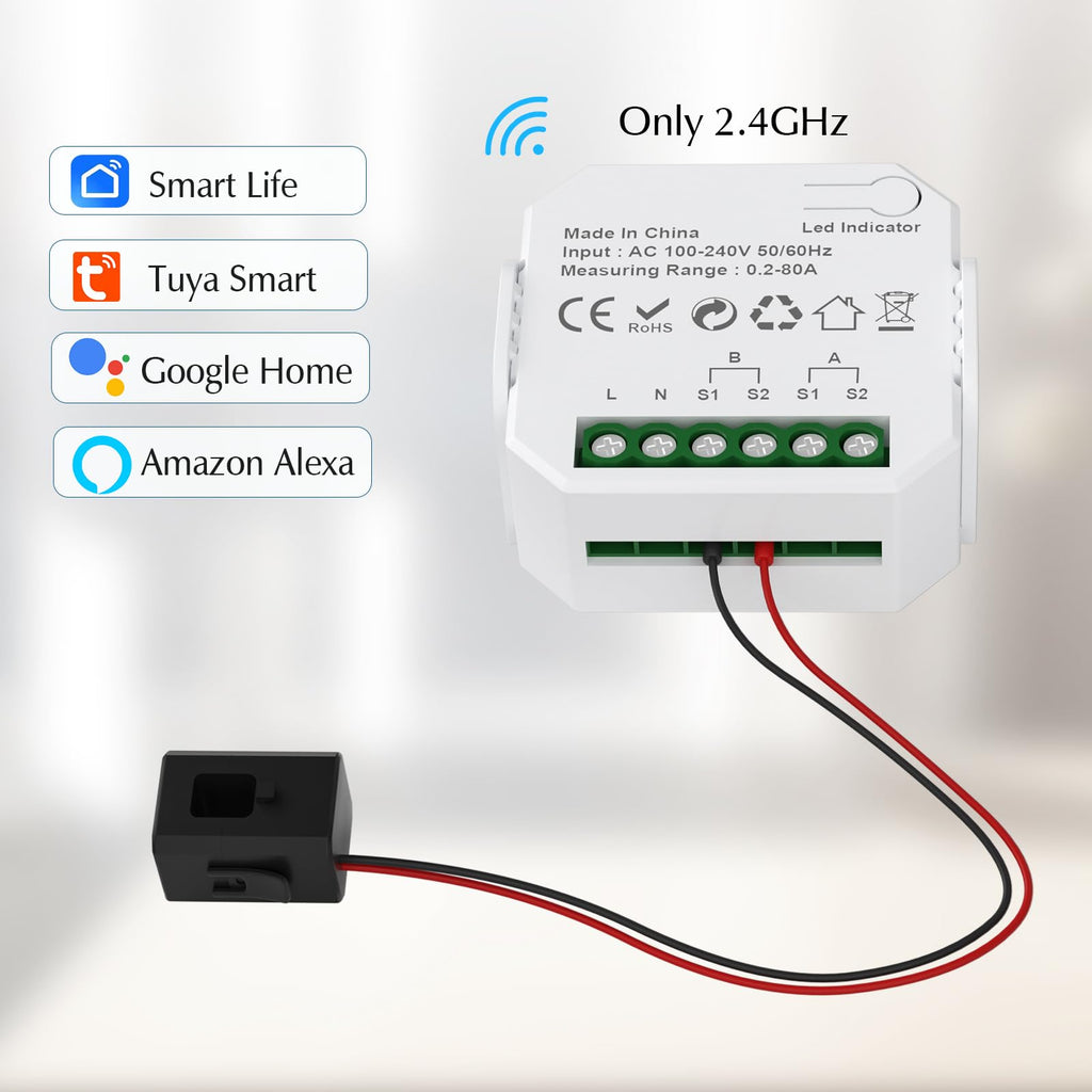 1-Channel WiFi Power Meter 80A Smart Energy Monitor L526625