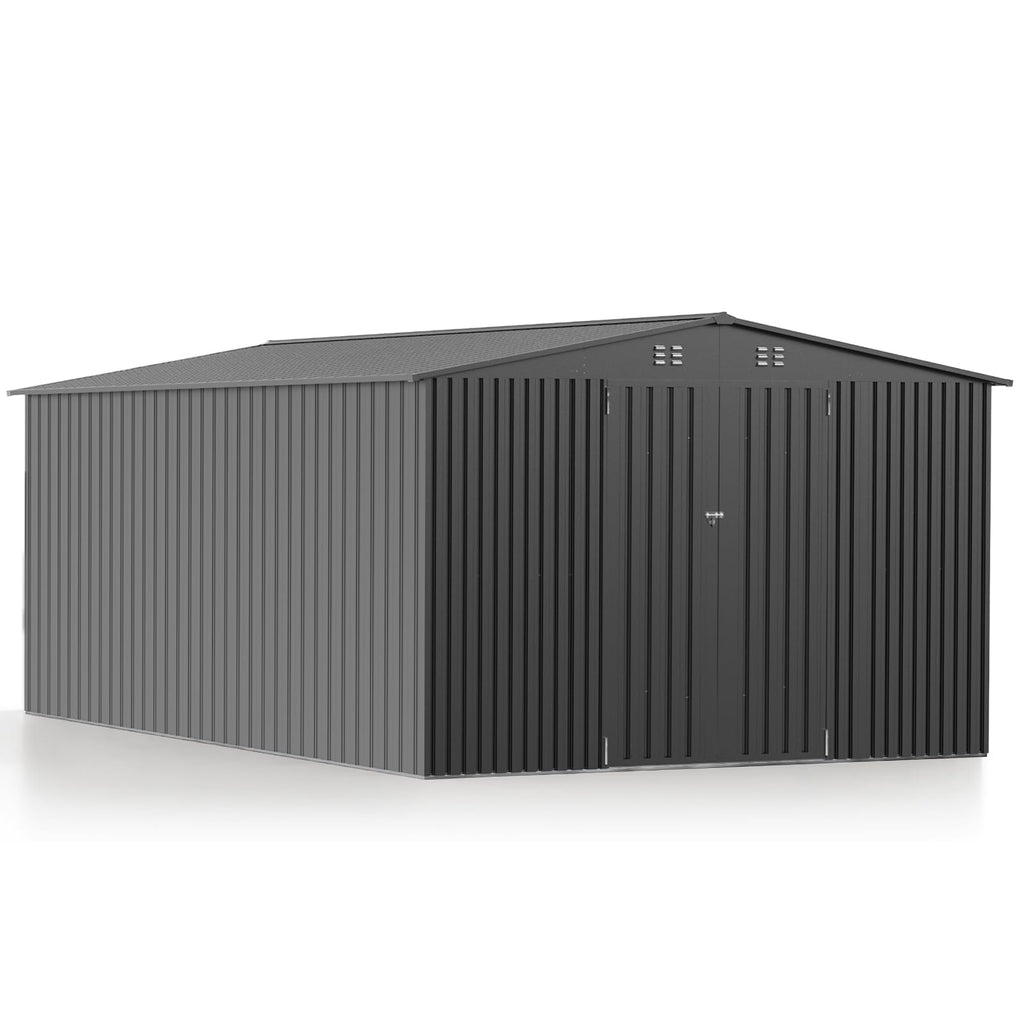 10X14 FT Metal Outdoor Storage Shed with Lockable Doors A636603