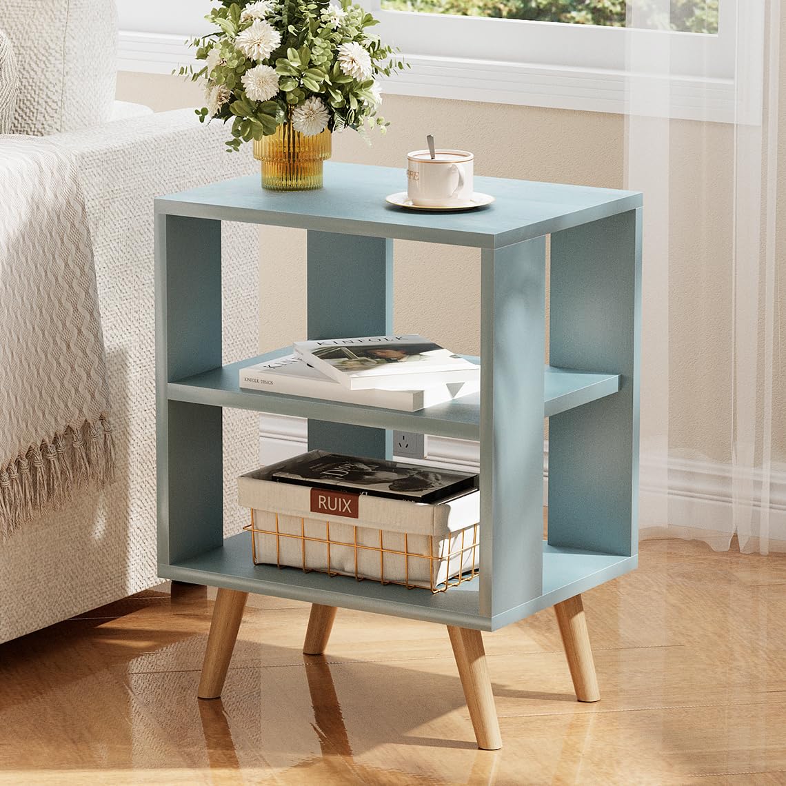 Blue 2-Tier Kids Nightstand J581501