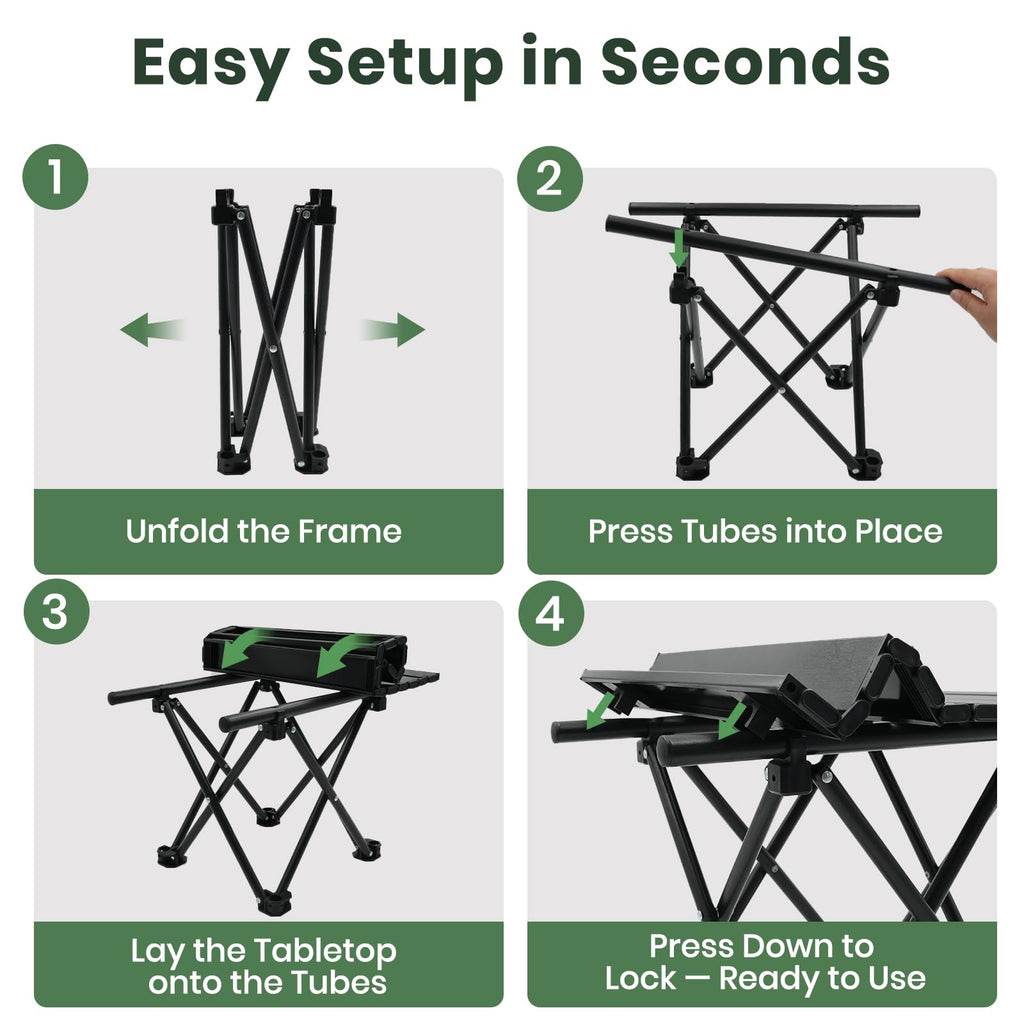 2 Pack Black Foldable Camping Table Y774