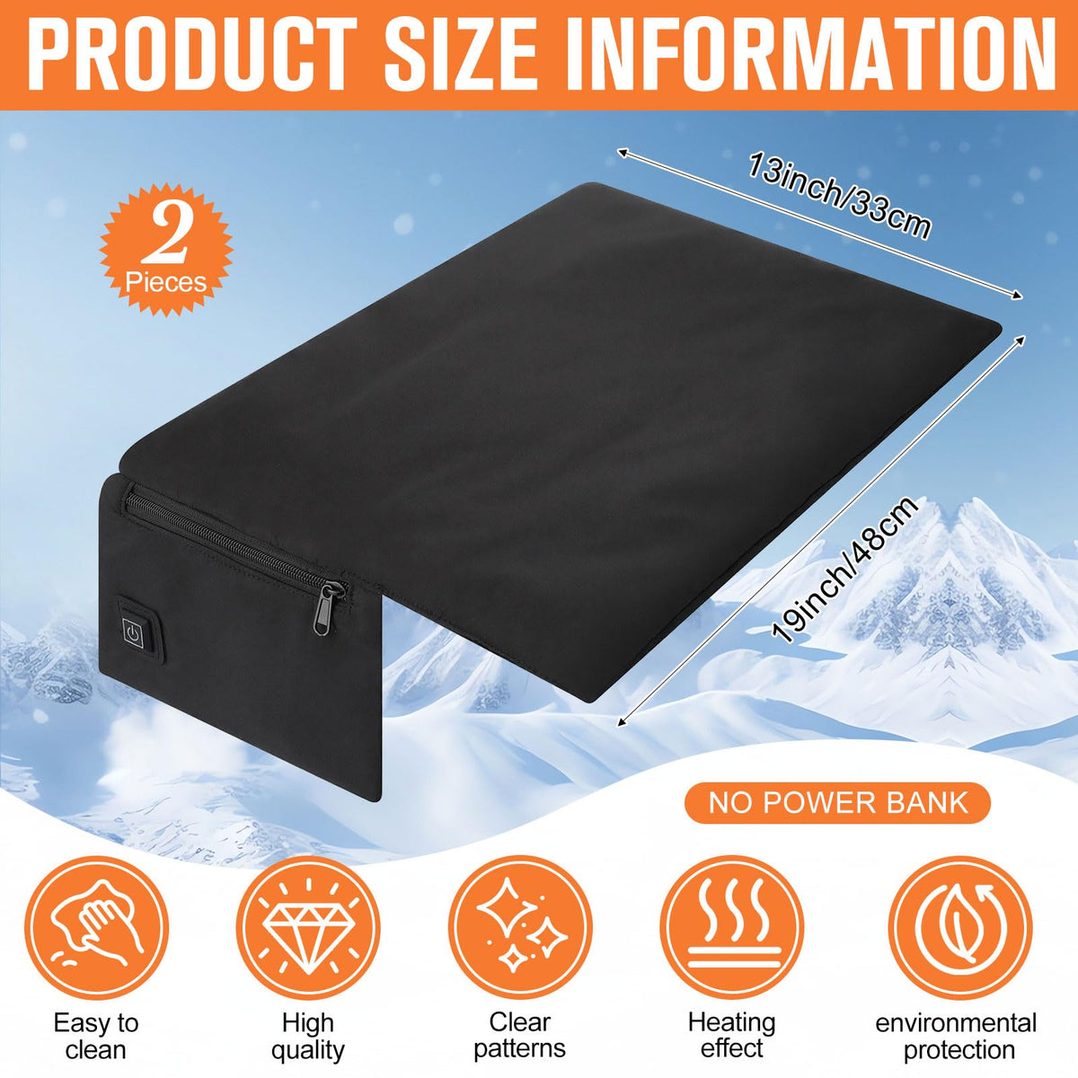 2 Pack Heated Stadium Seat Cushion I869404