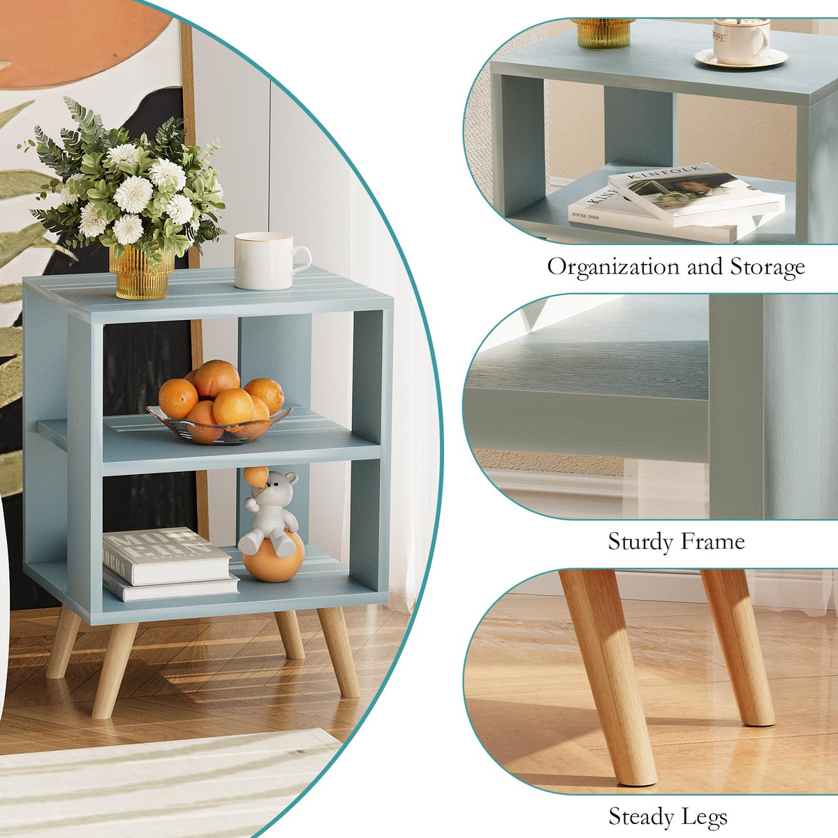 Blue 2-Tier Kids Nightstand J581501