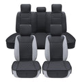 Leather Waterproof Car Seat Cover Full Set Black Y659270