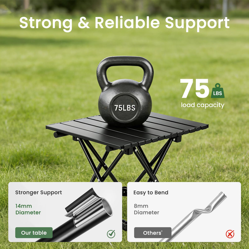 2 Pack Black Foldable Camping Table Y774