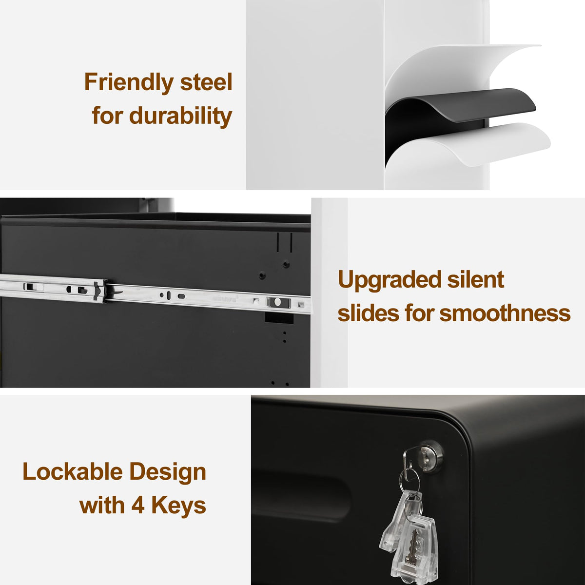 2 Drawer Mobile File Cabinet with Lock R82265