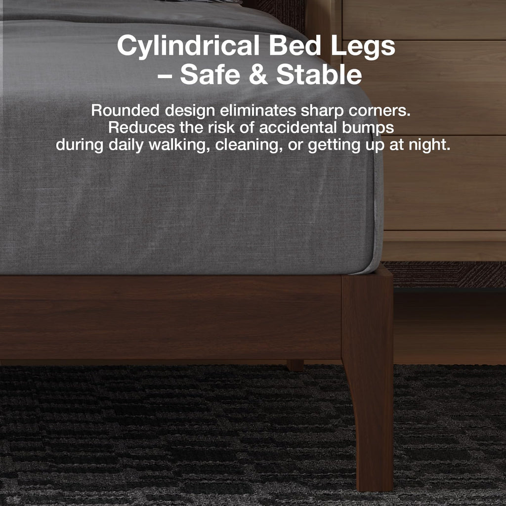 Queen Size Upholstered Bed Frame with Adjustable Headboard F134313
