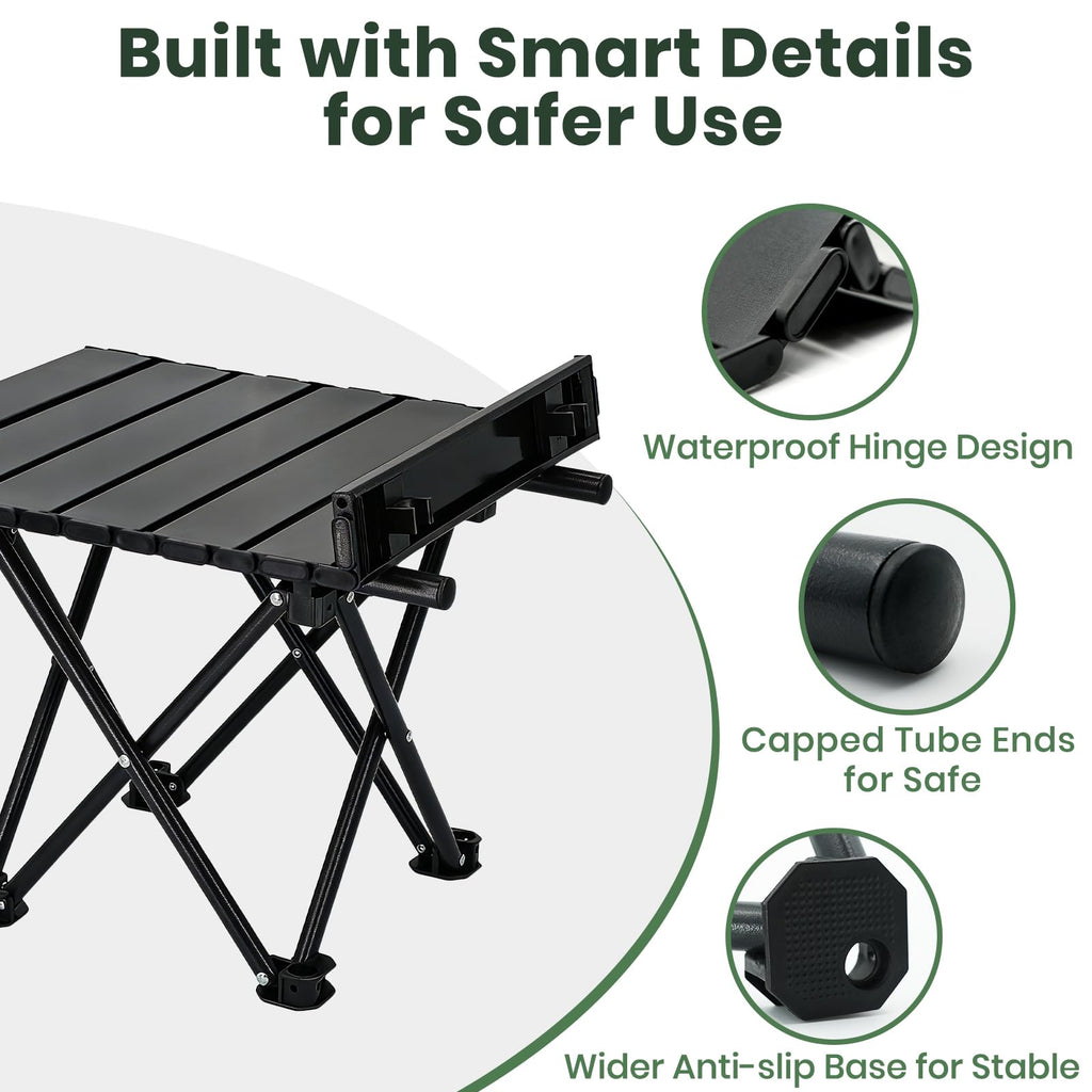 2 Pack Black Foldable Camping Table Y774