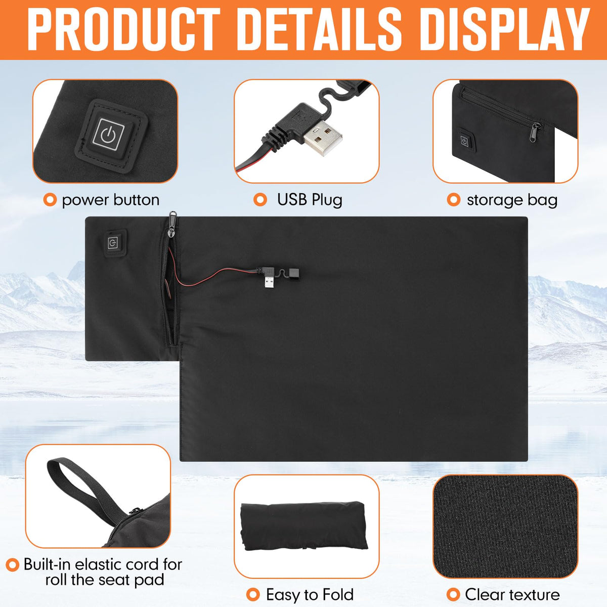 2 Pack Heated Stadium Seat Cushion I869404