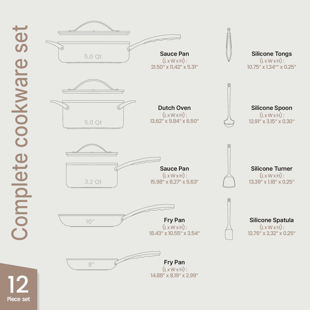 12-Piece Nonstick Ceramic Cookware Set T51529