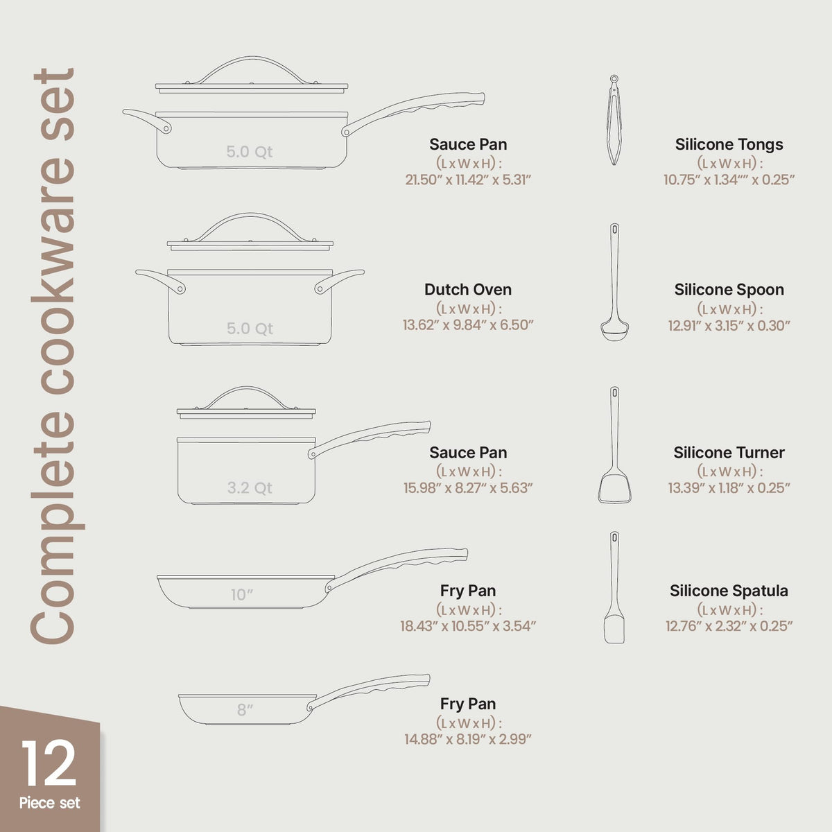 12-Piece Nonstick Ceramic Cookware Set T51529