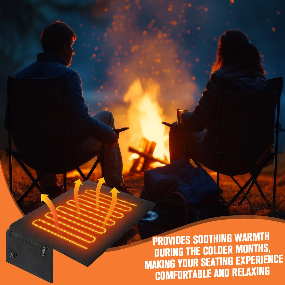 2 Pack Heated Stadium Seat Cushion I869404