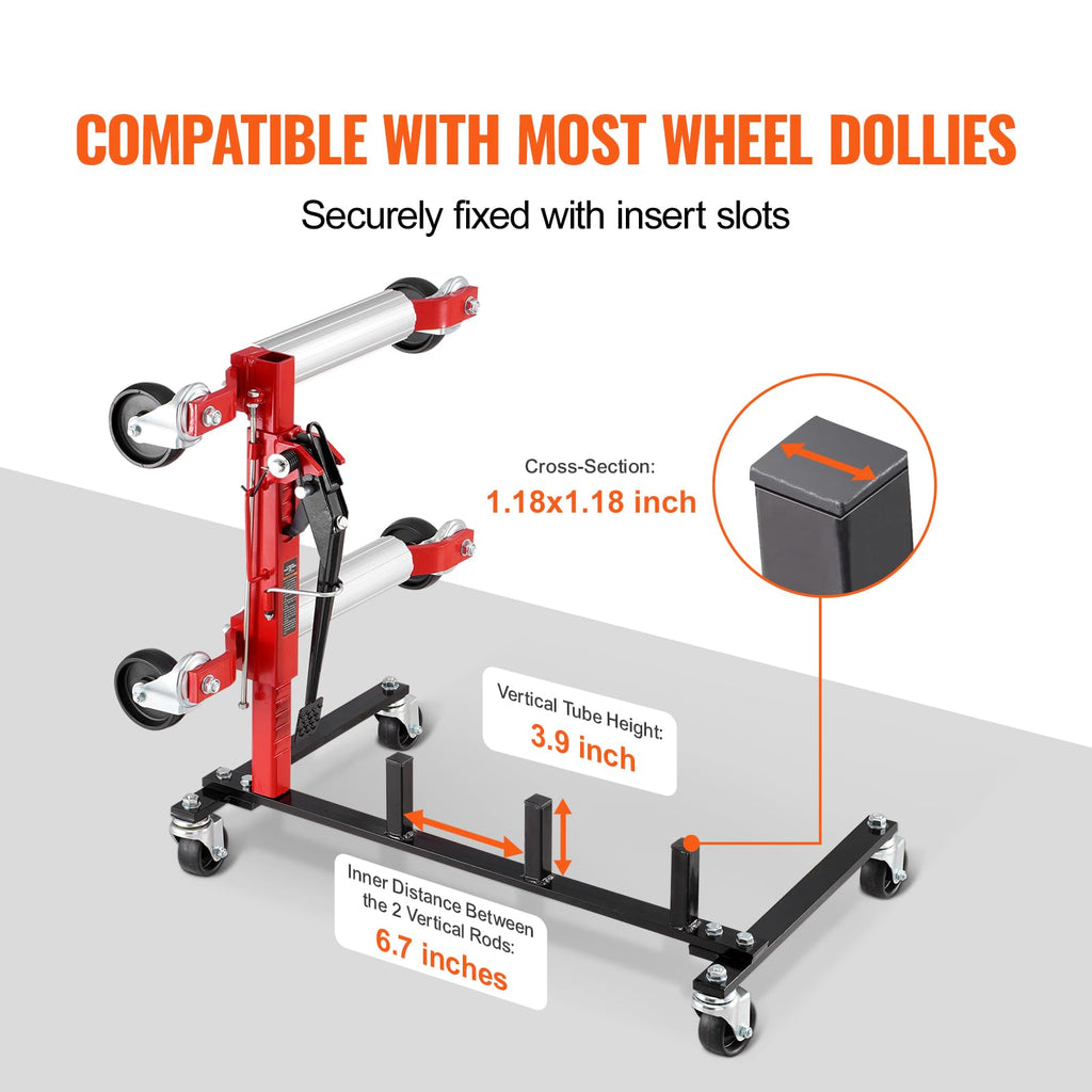 Car Dolly Rack with 360° Rotatable Wheels, 4-Dolly Capacity W340720