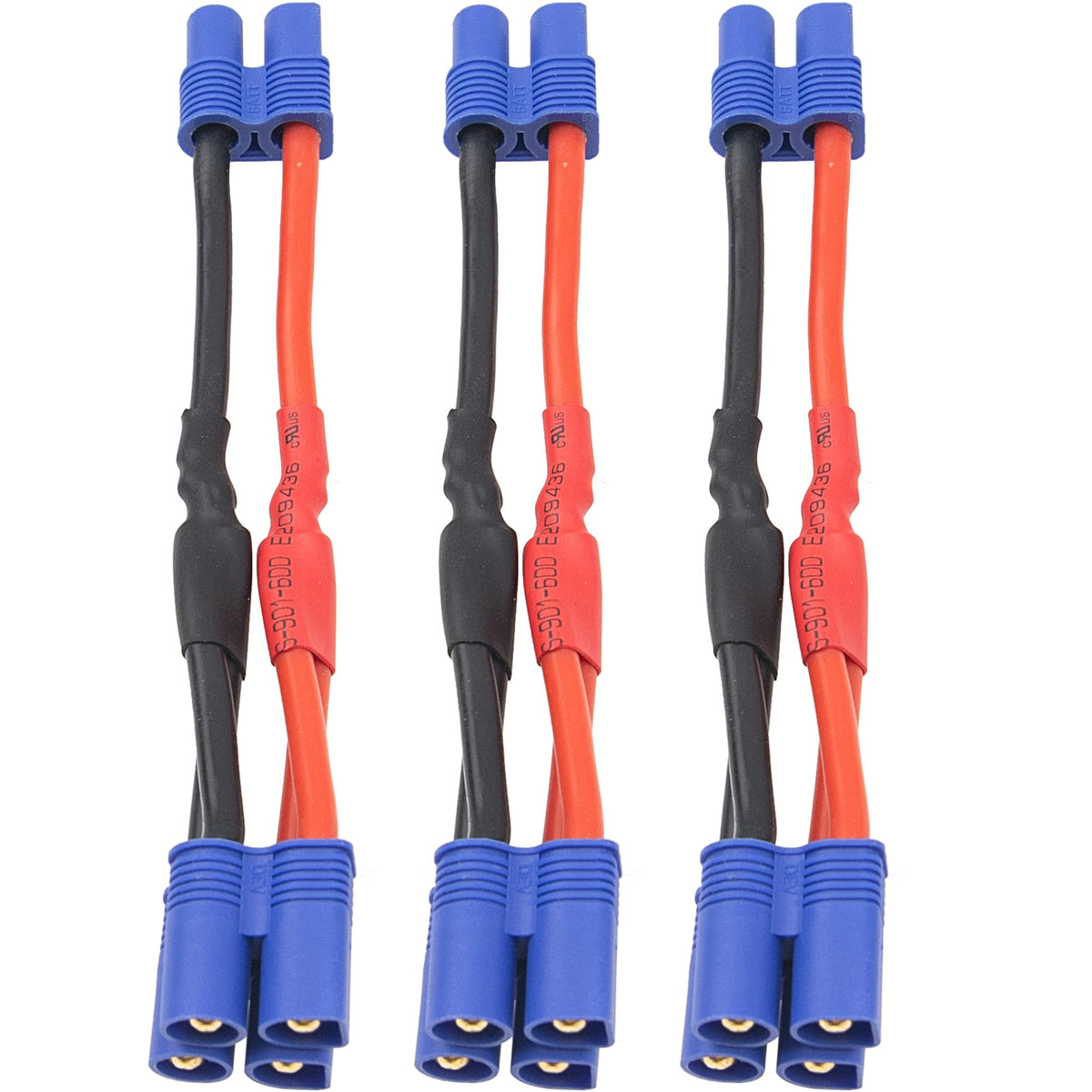 3Pcs 14AWG Silicone Y Splitter Cable Adapter 1 Female to 2 Male U389602