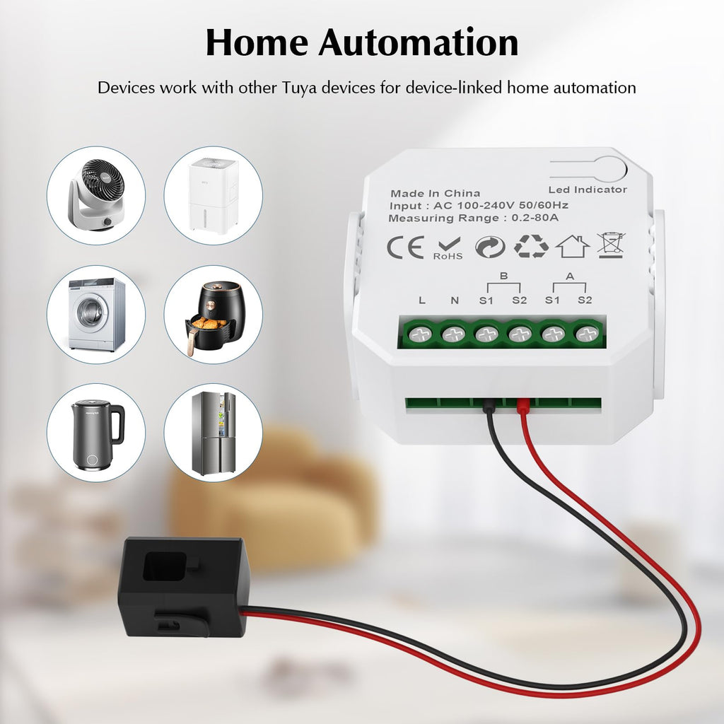 1-Channel WiFi Power Meter 80A Smart Energy Monitor L526625