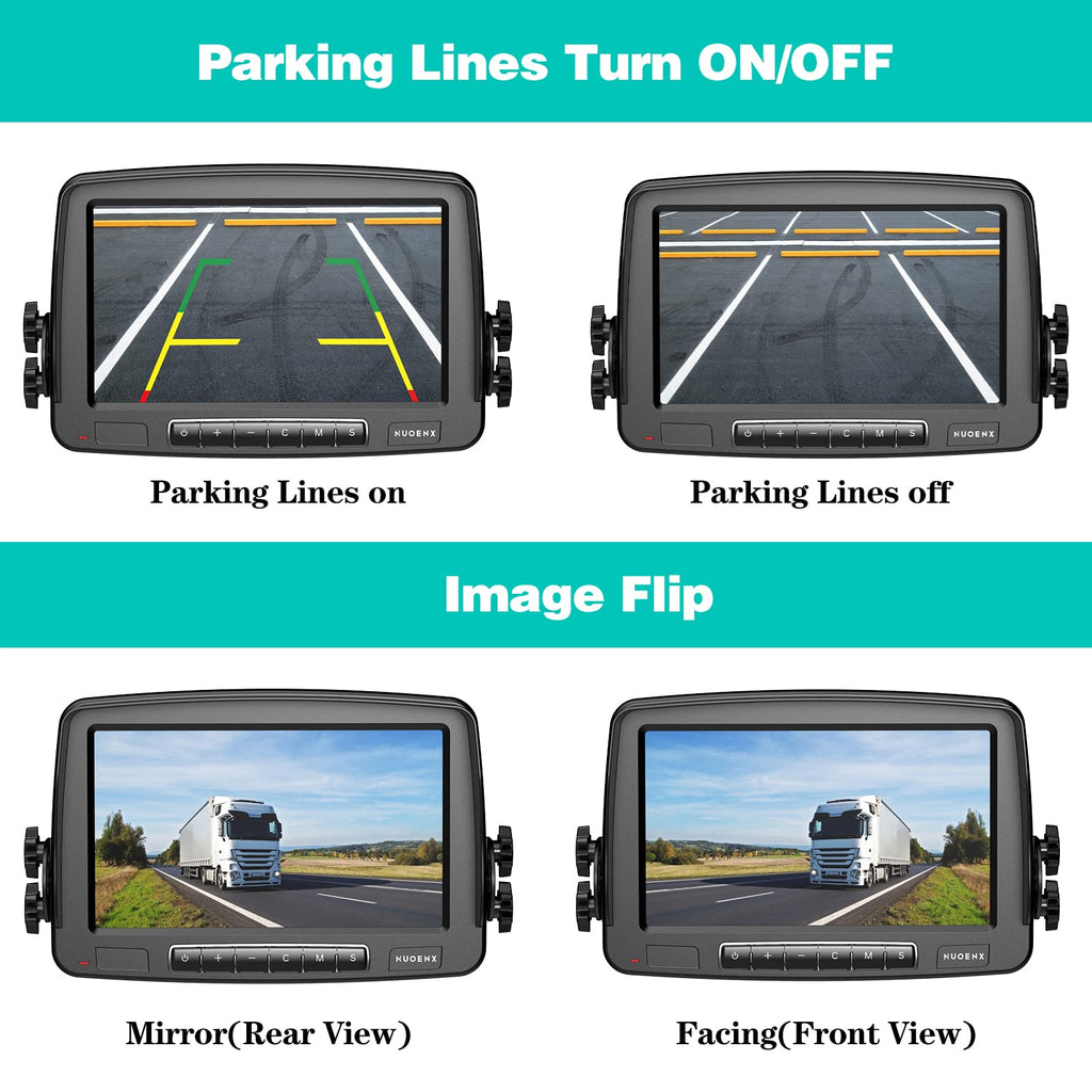 Wireless Backup Camera 7 Inch Monitor Rear View Camera System IP69 Waterproof Night Vision G9788