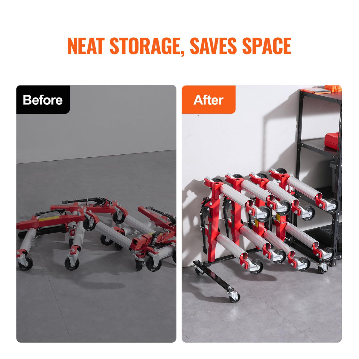Car Dolly Rack with 360° Rotatable Wheels, 4-Dolly Capacity W340720