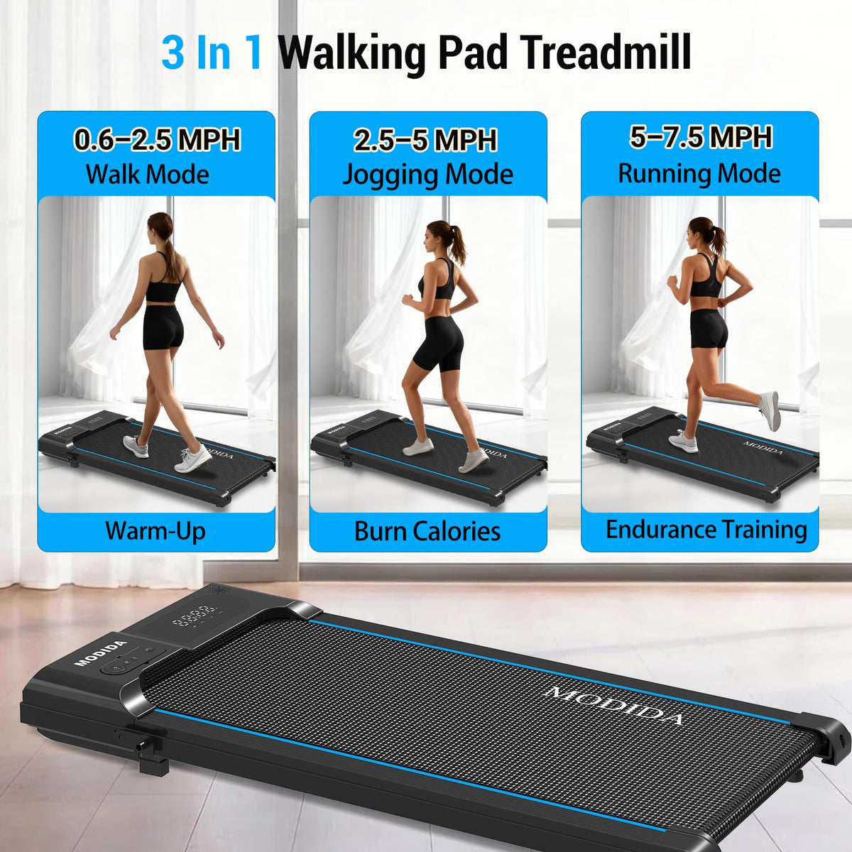 3 in 1 Under Desk Treadmill with Incline P381