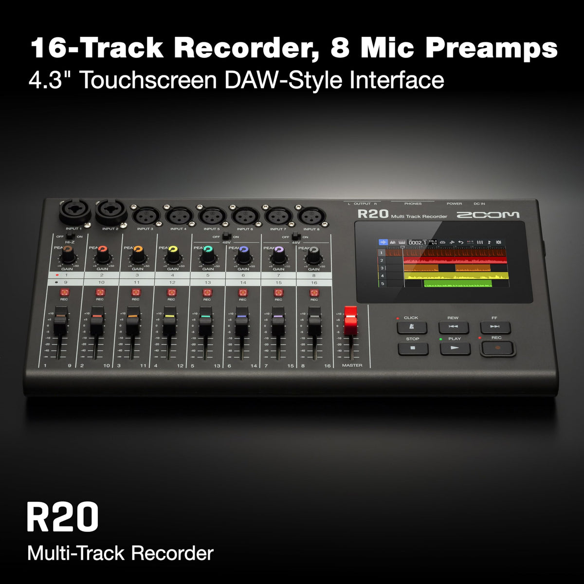 16 Tracks 6 XLR Inputs Tabletop Recorder T38918