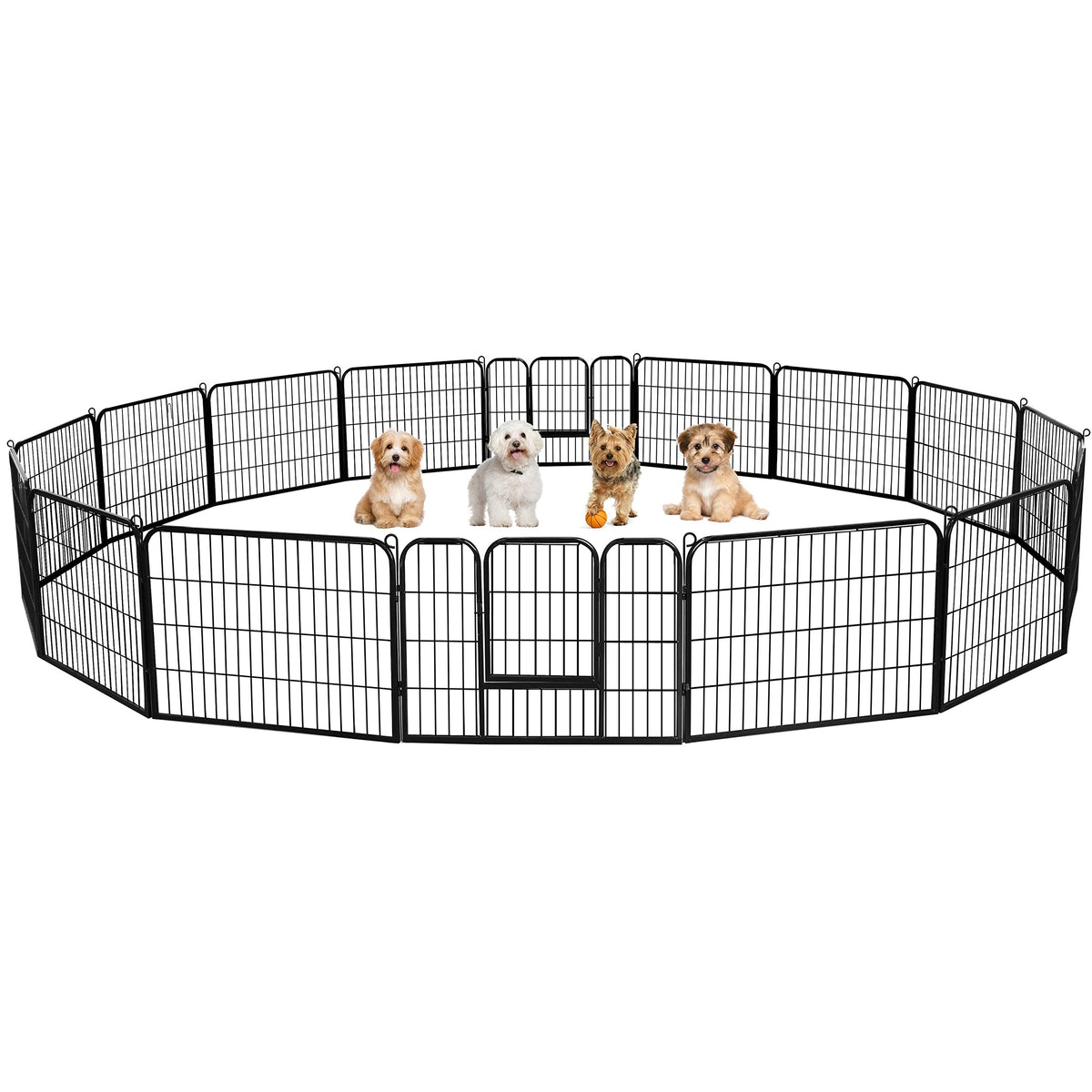 24" H 16-Panel Extra Wide Dog Playpen with Door Y94713