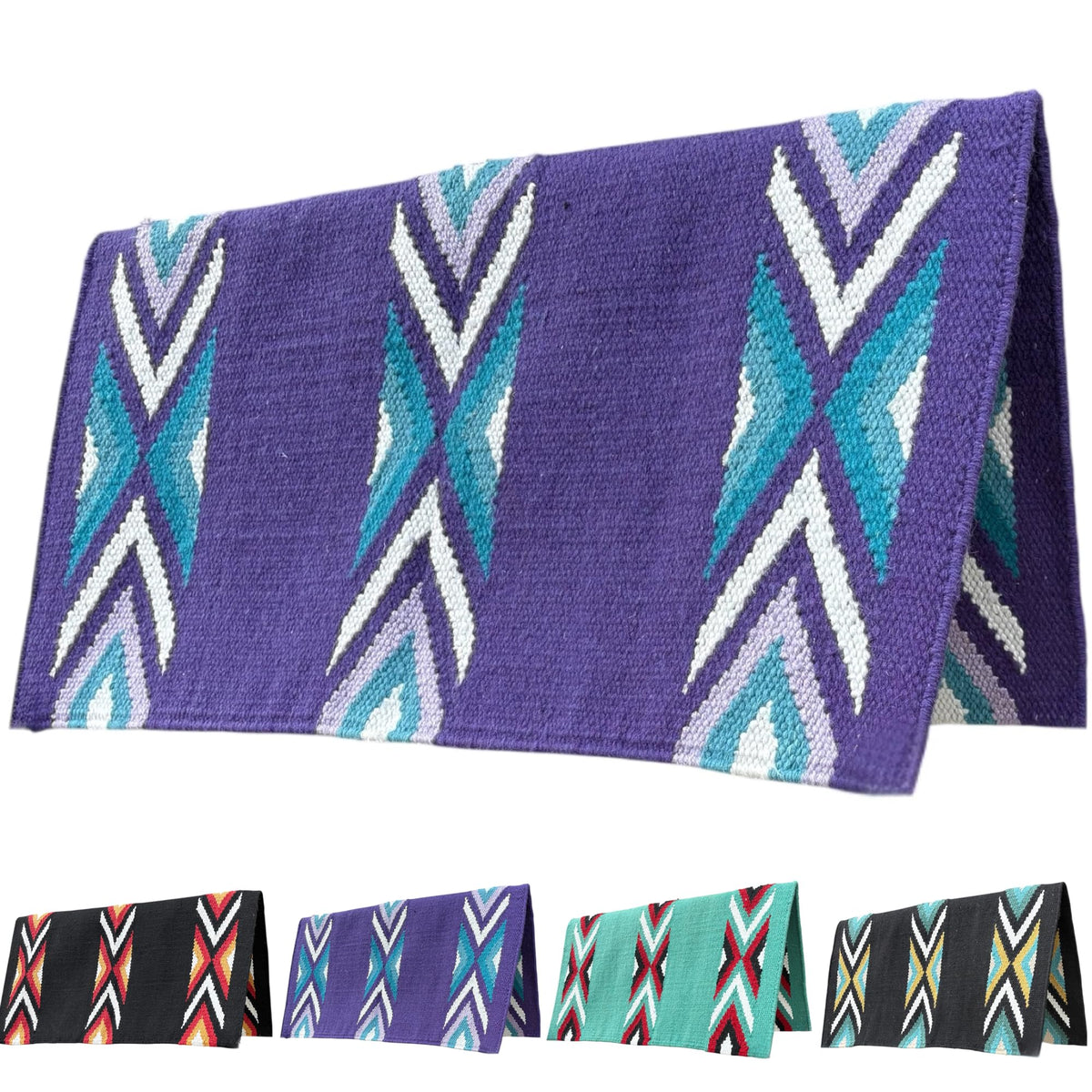 New Zealand Wool Handwoven Horse Saddle Blanket 36x34 Inches X651