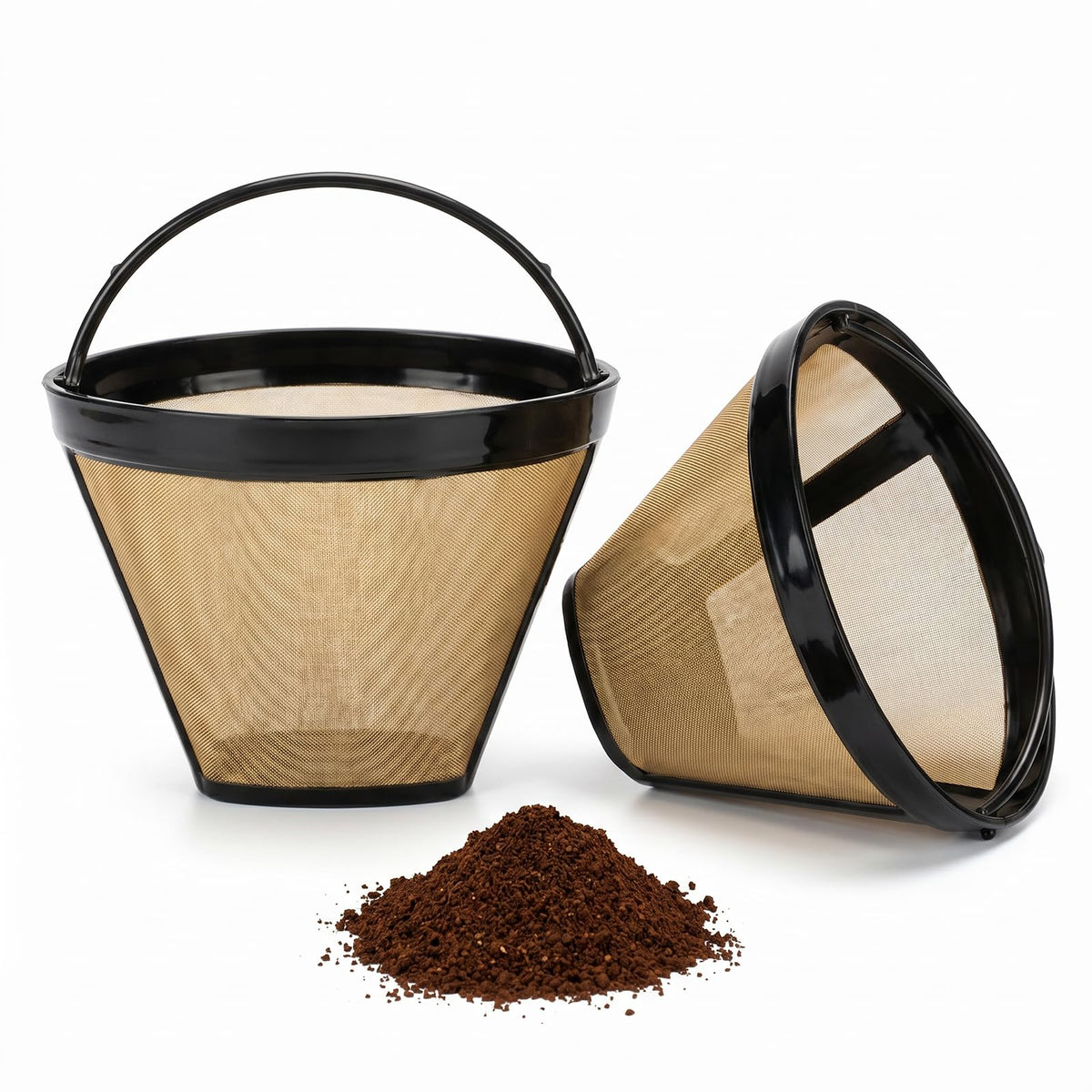 2 Pcs #4 Cone Reusable Stainless Steel Mesh Coffee Filters K43450