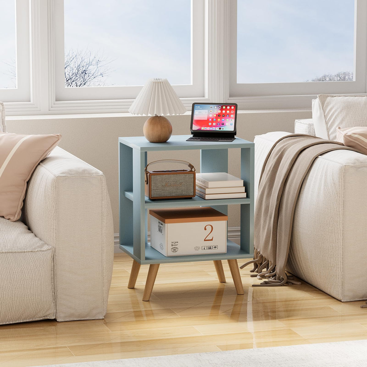 Blue 2-Tier Kids Nightstand J581501