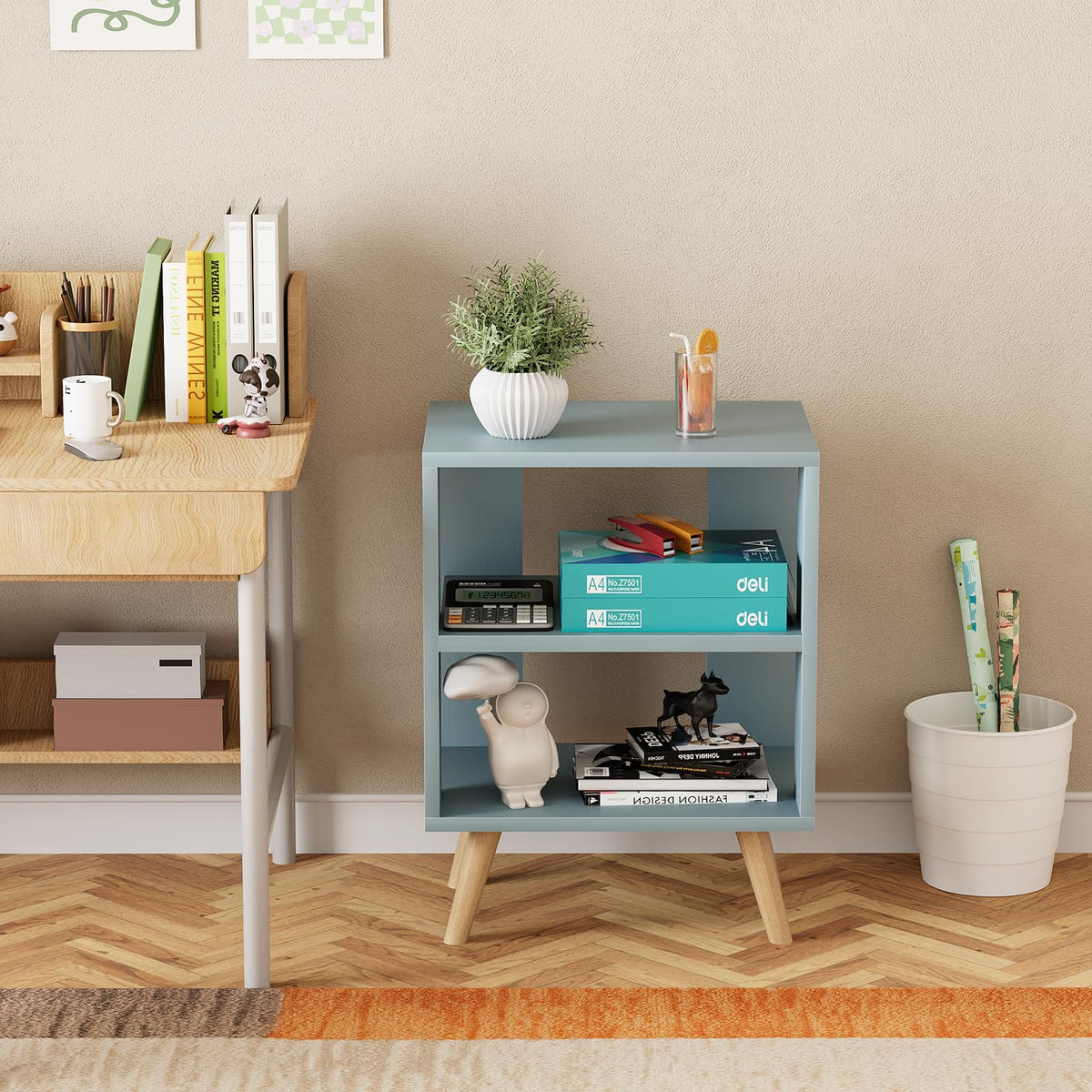 Blue 2-Tier Kids Nightstand J581501