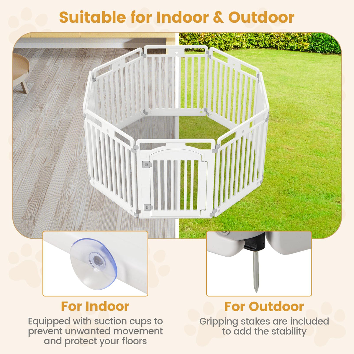 16 Panel 32''H Plastic Dog Playpen with Lockable Door B90054