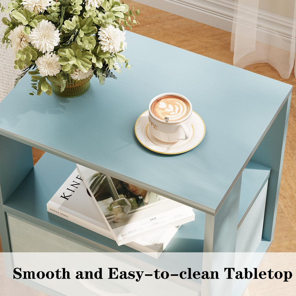 Blue 2-Tier Kids Nightstand J581501