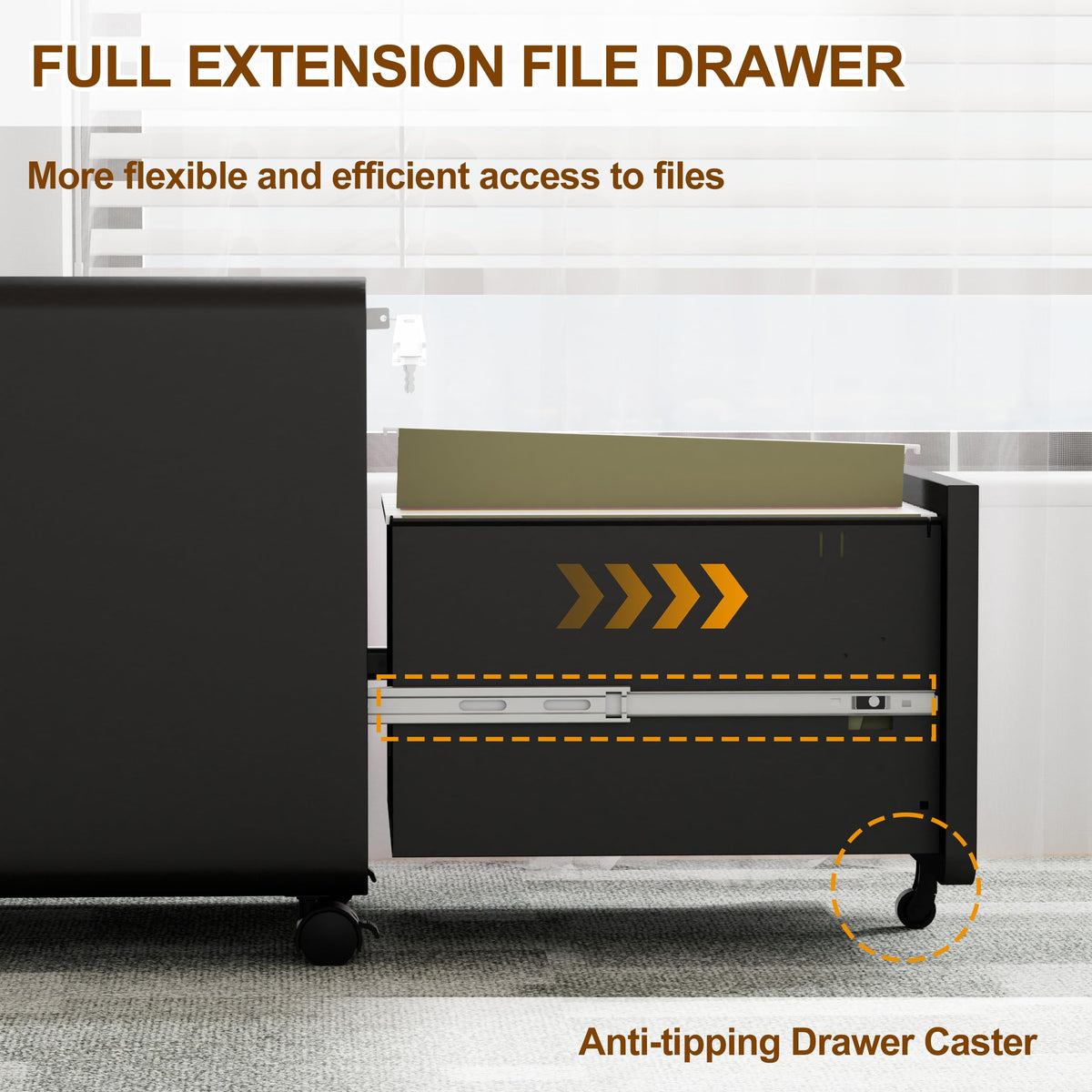 2 Drawer Mobile File Cabinet with Lock R82265