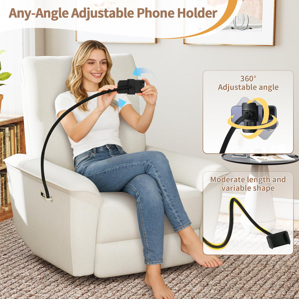 Power Swivel Rocker Recliner Chair with Phone Holder and USB Ports X98498