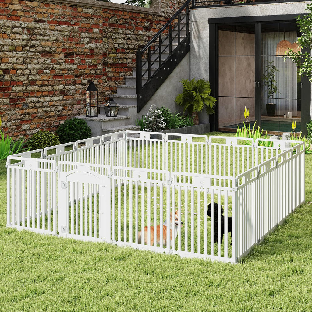16 Panel 32''H Plastic Dog Playpen with Lockable Door B90054